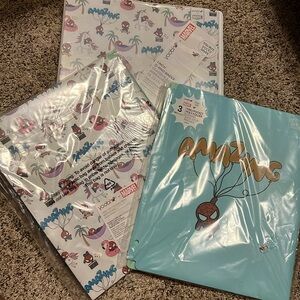 Marvel 1” binder , 2 sets 3 pack pocket folders. New